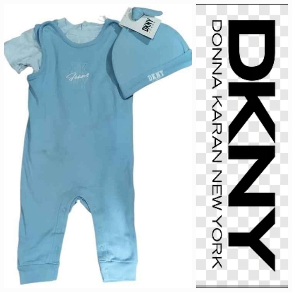 NWT DKNY 3 Pc Light Blue Infant Set ~6-9M